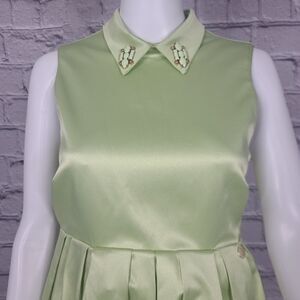 Mangano Green Satin Midi Dress, Women's Small